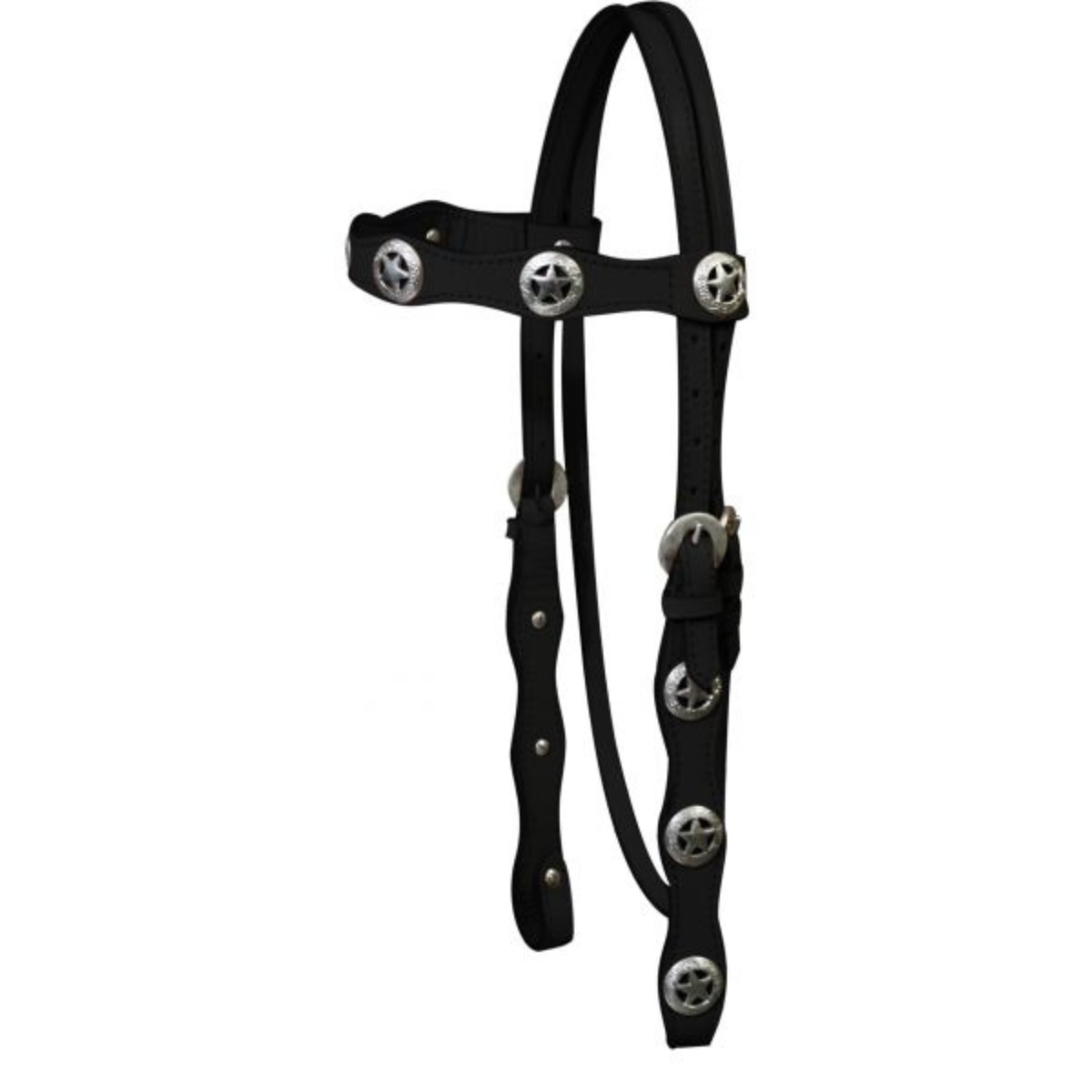 Double stitched leather headstall