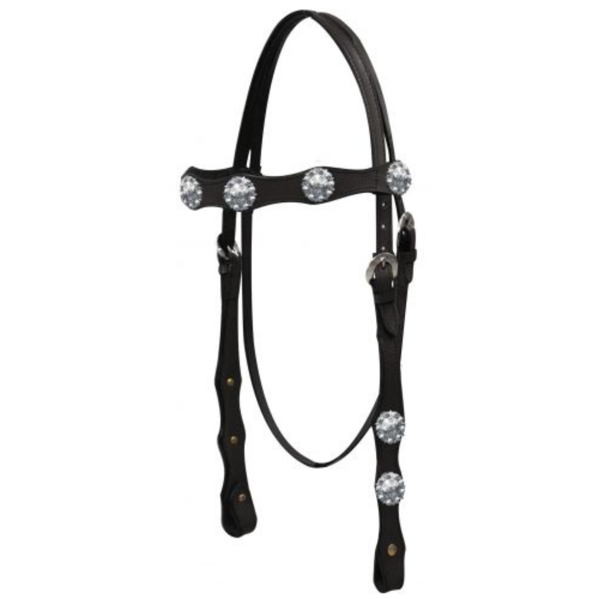 Showman® Double stitched leather headstall. - Double T Saddles