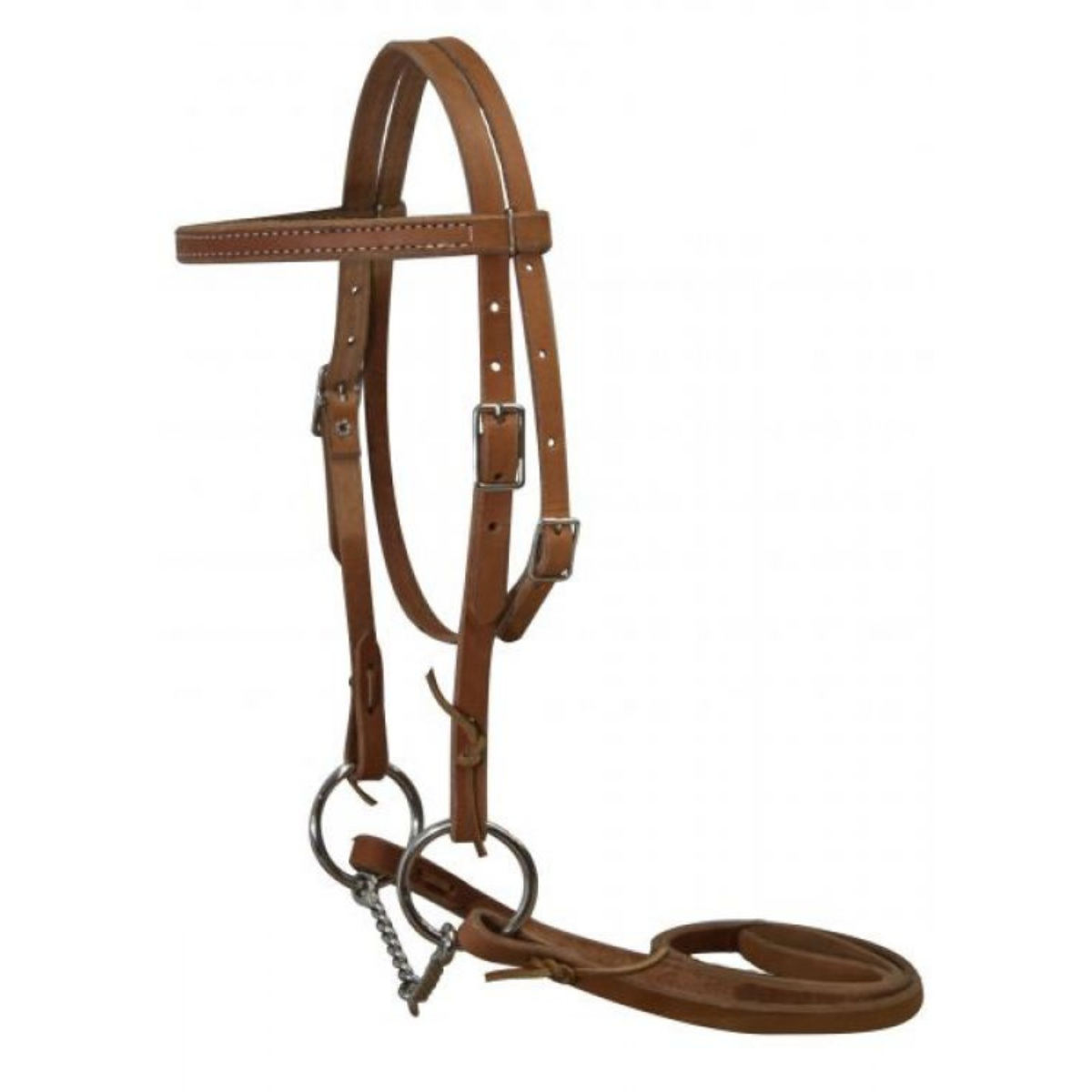 Double stitched pony bridle complete with twisted wire snaffle bit and reins - Double T Saddles