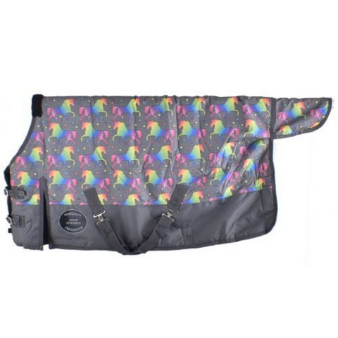 FOAL/MINI  36"-40" Waterproof and Breathable Showman ® Unicorn Print 1200D Turnout Blanket. - Double T Saddles