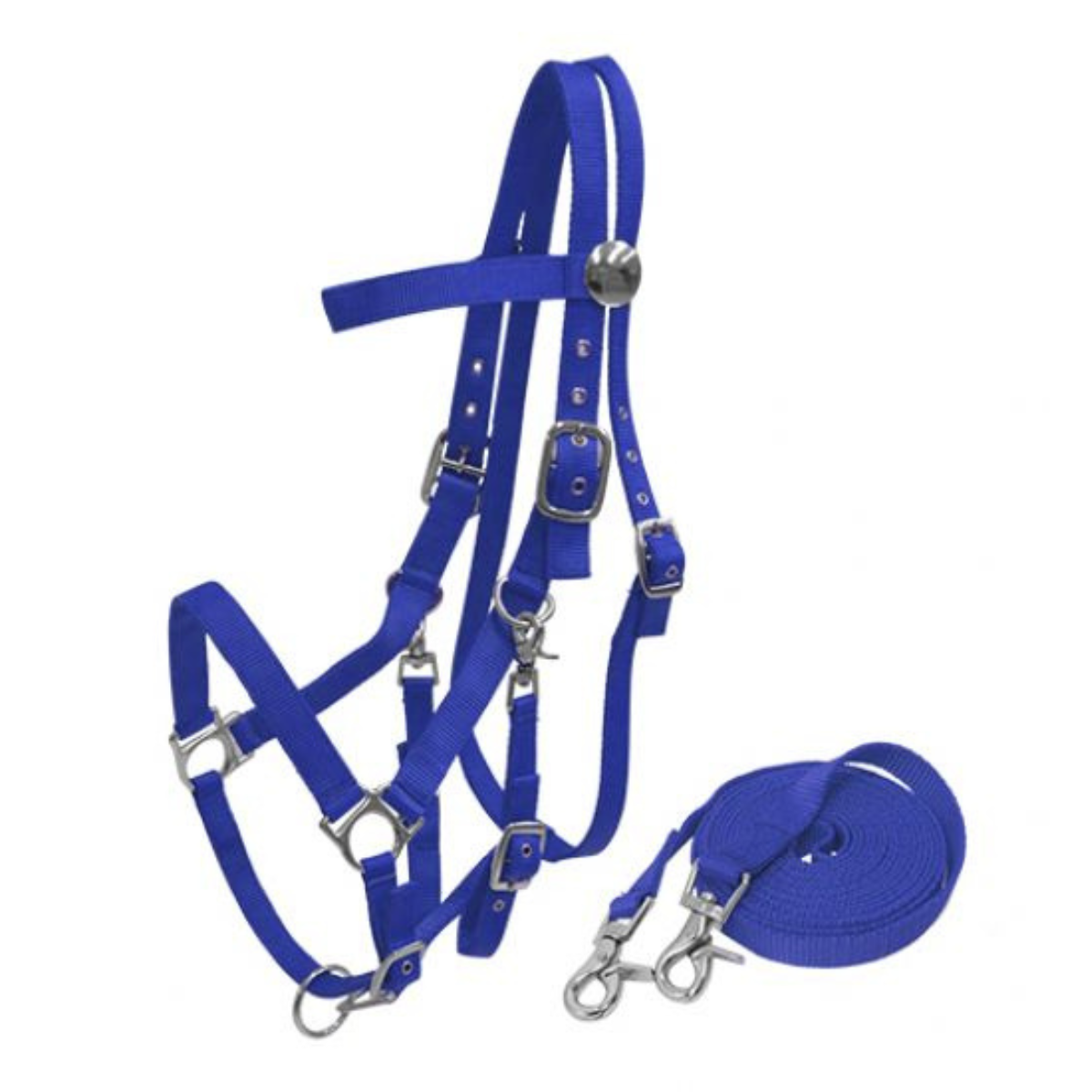 Showman ® Nylon combination halter bridle with reins. - Double T Saddles