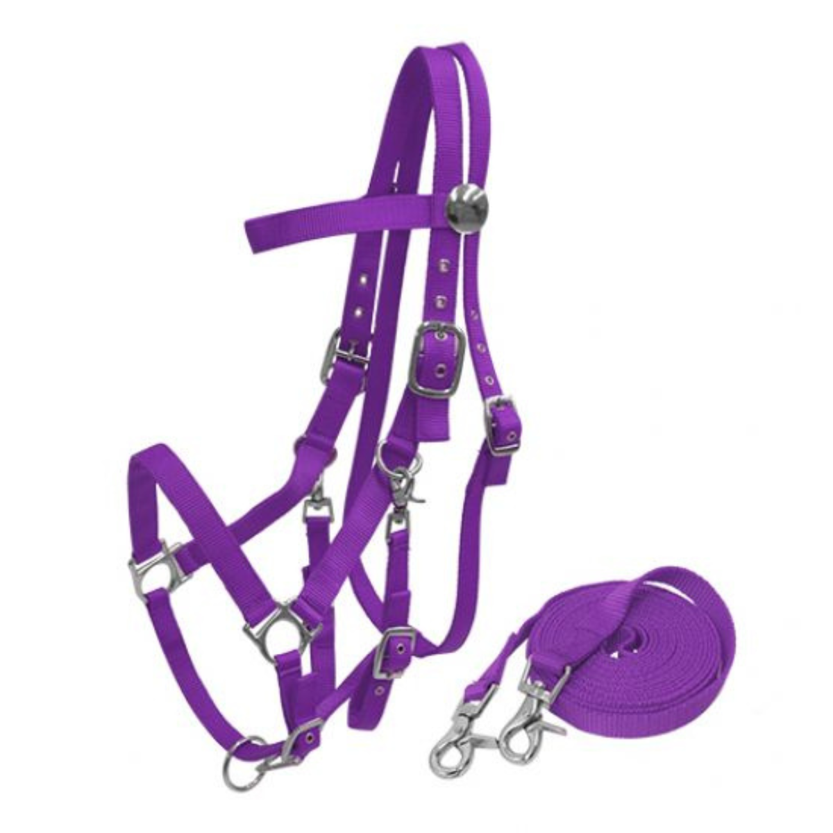 Showman ® Nylon combination halter bridle with reins. - Double T Saddles