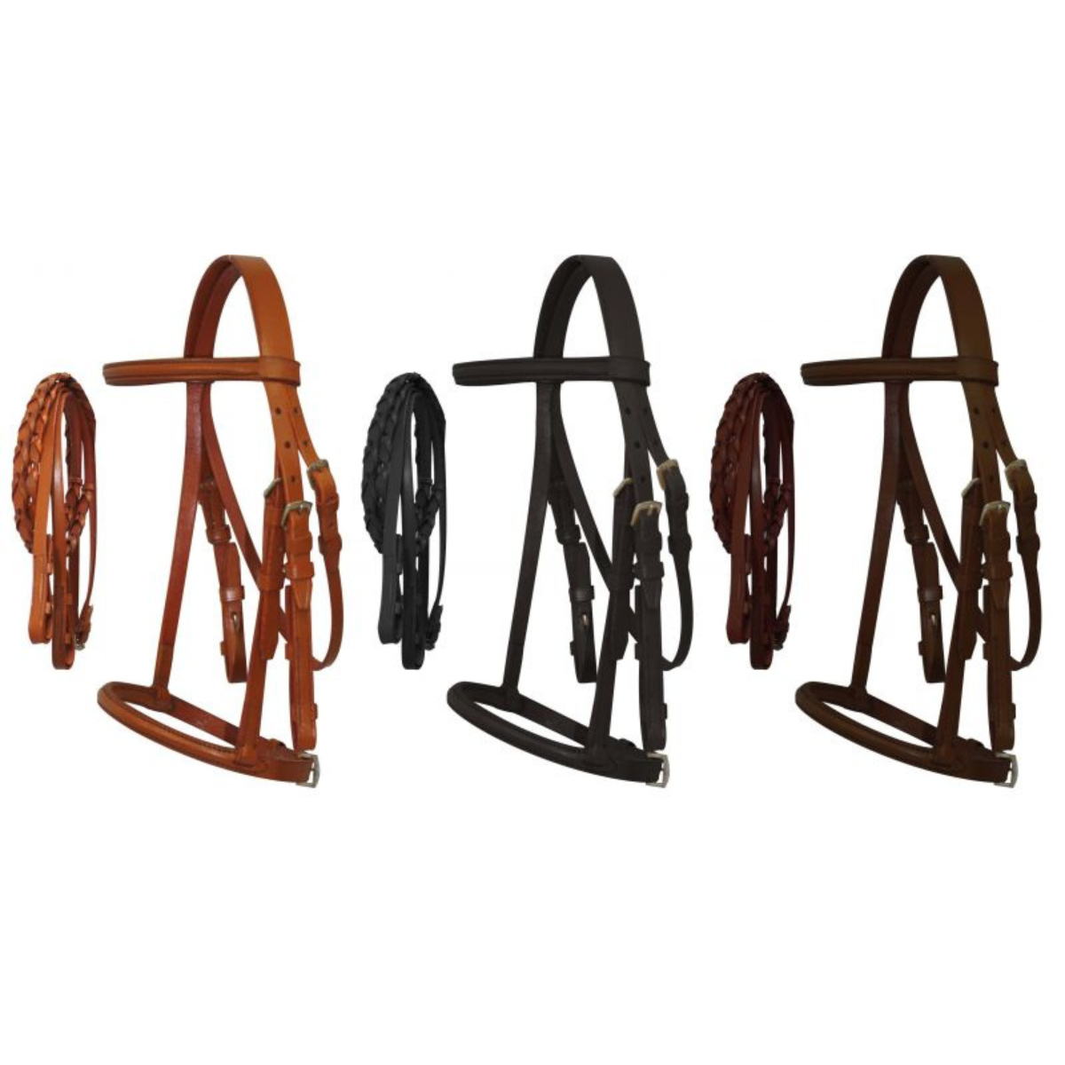 Pony Size English headstall with raised browband 
