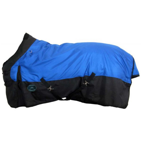 Showman ® Blue on Black1680 Denier Turnout Blanket. - Double T Saddles